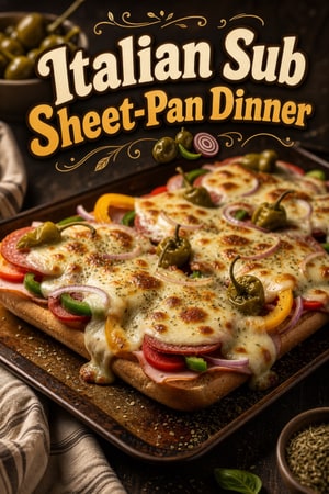 Sheet-Pan Italian Sub Dinner with Salami and Peppers