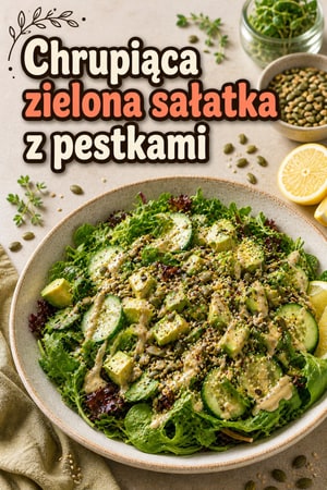 Chrupiąca sałatka z super-nasionami i sosem tahini