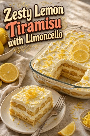 Zesty Lemon Tiramisu with Limoncello and Mascarpone