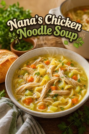 Nana's Chicken Noodle Soup with Herbs and Vegetables