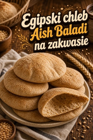 Egipski chleb kieszonkowy Aish Baladi na zakwasie