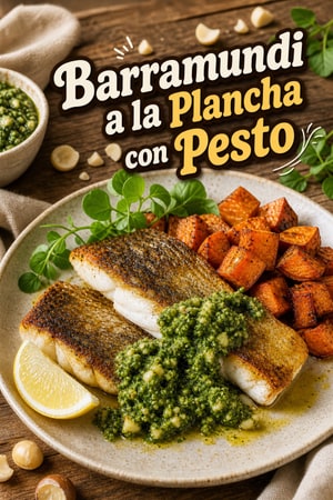 Barramundi a la Plancha con Pesto de Nueces de Macadamia