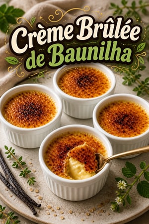 Creme Brûlée de Baunilha Fácil com 3 Ingredientes