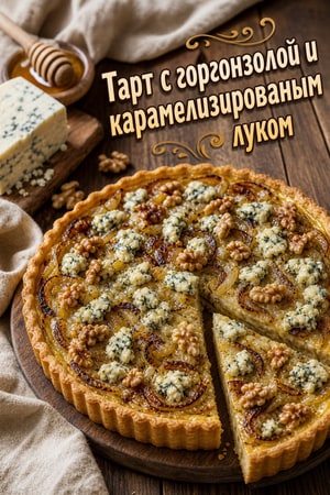 Тарт с горгонзолой и карамелизированным луком