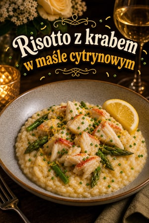Wykwintne risotto z krabem w maśle z cytryną i ziołami