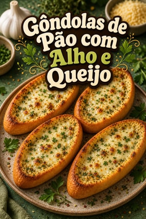 Gôndolas de Pão com Alho e Queijo Gratinado