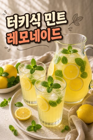 여름철 시원하게 즐기는 신선한 레몬과 민트로 만드는 상큼한 터키식 레모네이드(리모나타) 초간단 레시피
