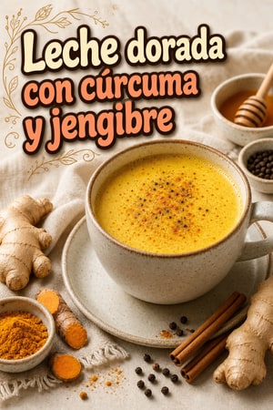 Leche dorada antiinflamatoria con cúrcuma y jengibre