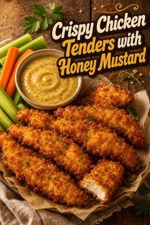 Homemade Crispy Chicken Tenders with Creamy Honey Mustard