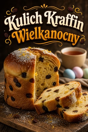 Wielkanocny Kulich Kraffin — wysoki rosyjski słodki chleb