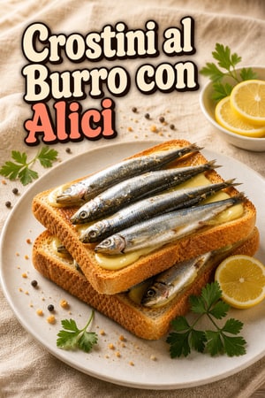 Panini con Alici Fritte su Toast Croccante al Burro