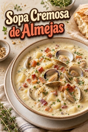 Clam Chowder de New England: Crema de Almejas con Bacón