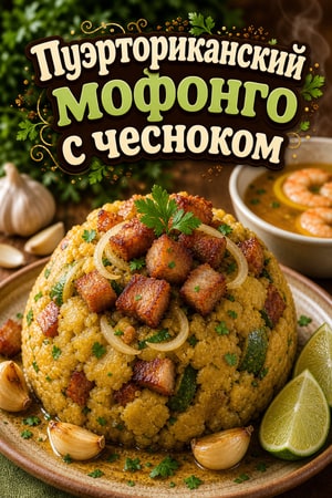 Аутентичный пуэрториканский мохонго с чесноком и свининой