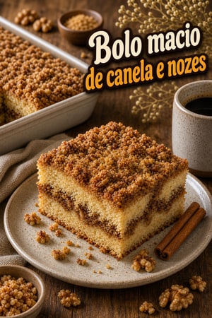 Bolo de Café Americano com Sour Cream e Streusel de Canela