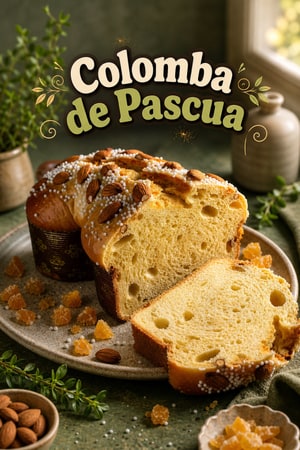 Colomba tradicional italiana de Pascua con glaseado