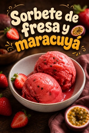Sorbete de Fresa y Fruta de la Pasión