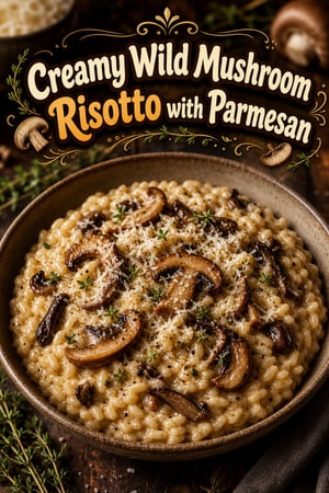 Creamy Wild Mushroom Risotto with Parmesan and Thyme