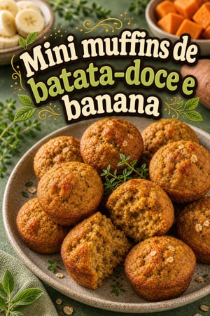 Mini muffins de batata-doce e banana para crianças