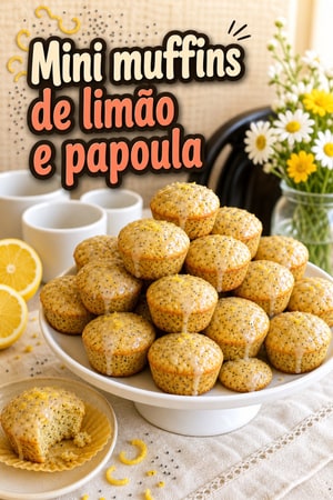 Mini Muffins de Limão e Sementes de Papoula com Glacê