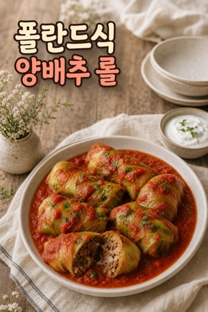 골라브키: 소고기와 쌀을 채운 양배추 롤