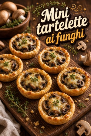 Mini Tartelette Salate ai Funghi con Timo e Gruyère
