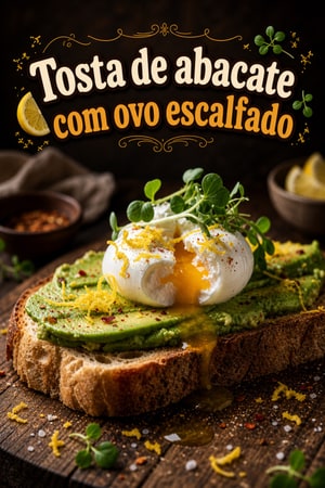 Tosta cremosa de abacate com ovo escalfado em sourdough