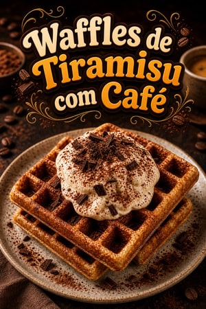 Waffles de Tiramisu com Creme de Mascarpone e Café