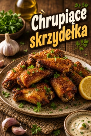Chrupiące skrzydełka z air fryera z czosnkiem i ziołami