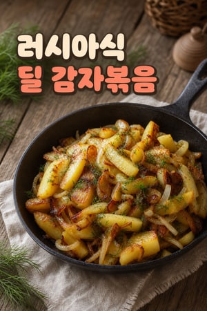 양파와 딜을 넣은 러시아식 감자볶음