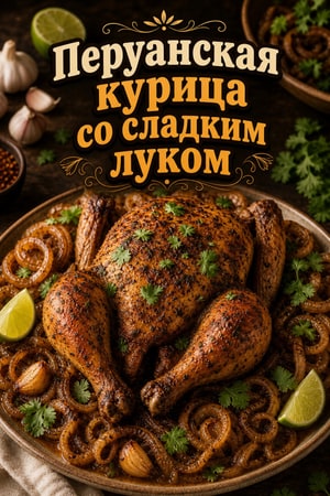 Перуанская курица на гриле со сладким луком