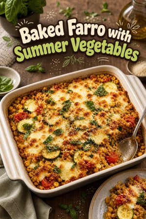 Baked Farro with Summer Vegetables