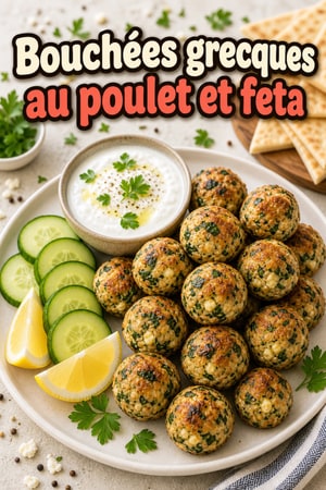 Bouchées de Poulet Grecques à la Feta Riches en Protéines