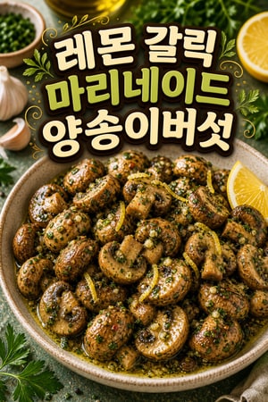 상큼한 레몬 갈릭 허브 마리네이드 양송이버섯 요리법