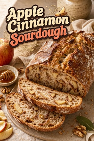Apple Cinnamon Sourdough Bread with Honey and Walnuts