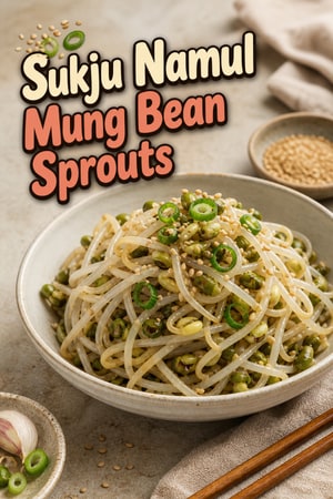 Authentic Korean Seasoned Mung Bean Sprouts (Sukju Namul)