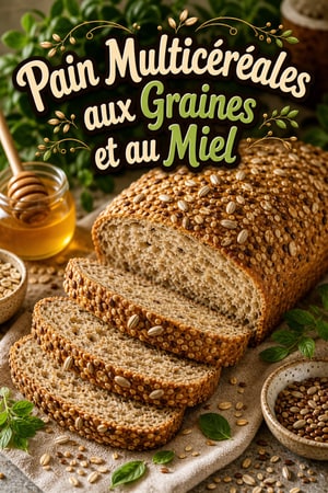 Pain maison multicéréales aux graines et touche de miel