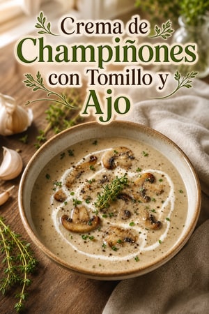 Crema de Champiñones con Tomillo y Ajo