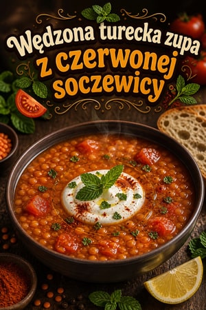 Wędzona turecka zupa z czerwonej soczewicy i pomidorów