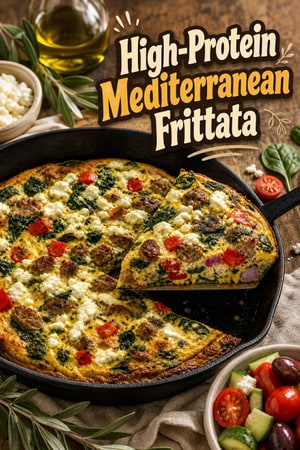 High-Protein Mediterranean Frittata with Turkey Sausage