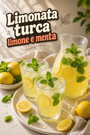 Limonata turca facile al limone e menta rinfrescante