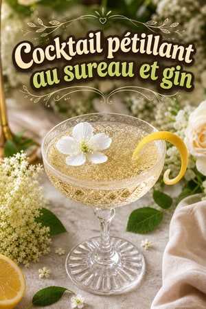 Cocktail Pétillant Sureau et Gin pour Célébrations de Mariage