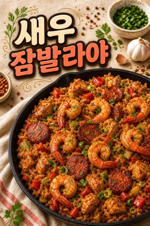 새우와 안두이 소시지를 곁들인 정통 케이준 잠발라야 레시피