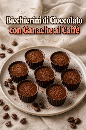 Mini Coppe di Cioccolato Fondente con Ganache al Caffè Espresso