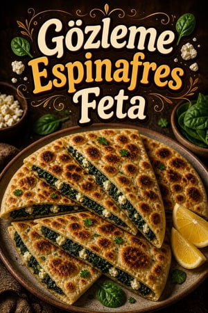 Gözleme Tradicional de Espinafres e Feta (Pão Turco)