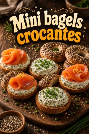 Bolinhos Crocantes de Bagel Everything com Creme de Ervas