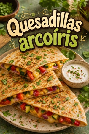Quesadillas arcoíris de verduras: suaves y para niños