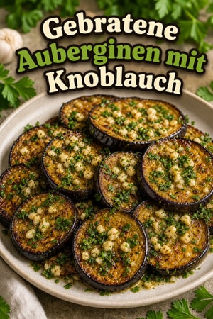 Gebratene Auberginen mit Knoblauch