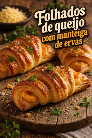 Garras folhadas de queijo com glacê de manteiga e pimenta