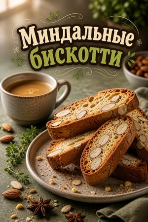 Классическое итальянское миндальное печенье бискотти с анисом