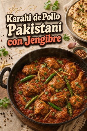 Auténtico Chicken Karahi Pakistaní con Jengibre Fresco